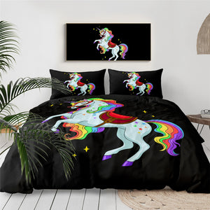 Customised Rose Unicorn Quilt Cover Set