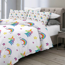 Load image into Gallery viewer, Customised Rose Unicorn Quilt Cover Set