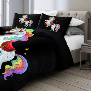 Customised Rose Unicorn Quilt Cover Set