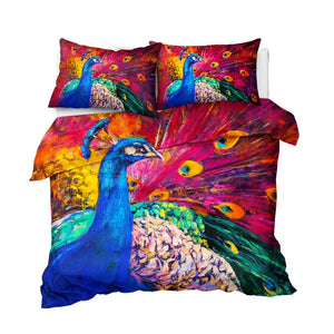 Customised Peacock Quilt Cover Set