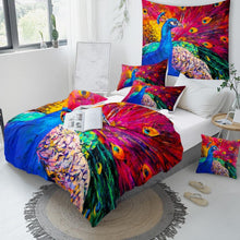 Load image into Gallery viewer, Mandala Quilt Cover Set - Peacock