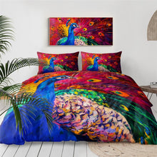 Load image into Gallery viewer, Mandala Quilt Cover Set - Peacock