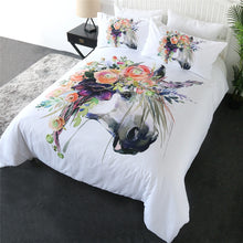 Load image into Gallery viewer, Customised Rose Unicorn Quilt Cover Set