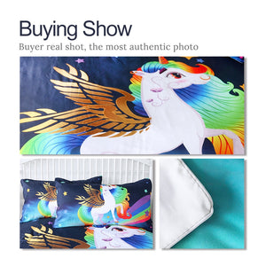 Customised Rainbow Unicorn Quilt Cover Set