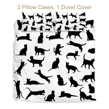 Load image into Gallery viewer, Customised Black Cats Quilt Cover Set - Various Styles