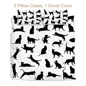 Customised Black Cats Quilt Cover Set - Various Styles