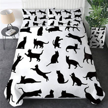 Load image into Gallery viewer, Customised Black Cats Quilt Cover Set - Various Styles