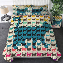 Load image into Gallery viewer, Customised Black Cats Quilt Cover Set - Various Styles