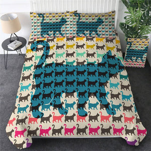 Customised Black Cats Quilt Cover Set - Various Styles