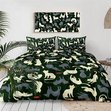 Load image into Gallery viewer, Customised Black Cats Quilt Cover Set - Various Styles