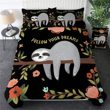 Load image into Gallery viewer, Customised Sloth Quilt Cover Set