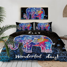 Load image into Gallery viewer, Mandala Quilt Cover Set - Bohemian Elephant