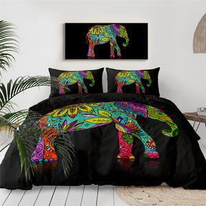 Mandala Quilt Cover Set - Bohemian Elephant