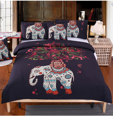 Mandala Quilt Cover Set - Bohemian Elephant