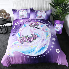 Load image into Gallery viewer, Customised Unicorn Kids Bedding Set