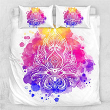 Load image into Gallery viewer, Mandala Quilt Cover Set - Watercolor Lotus