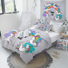 Load image into Gallery viewer, Customised Rainbow Unicorn Quilt Cover Set