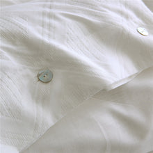 Load image into Gallery viewer, Luxury 100% Cotton Clipping Diamond 4pcs Bedding Set - White