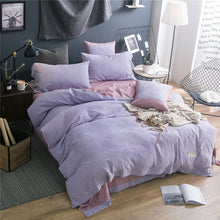 Load image into Gallery viewer, Luxury 100% Cotton Clipping Diamond 4pcs Bedding Set - Violet Pink
