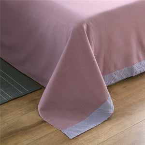 Luxury 100% Cotton Clipping Diamond 4pcs Bedding Set - Violet Pink