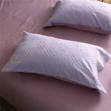 Load image into Gallery viewer, Luxury 100% Cotton Clipping Diamond 4pcs Bedding Set - Violet Pink