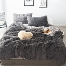 Load image into Gallery viewer, Fluffy Faux Mink &amp; Velvet Fleece Quilt Cover Set
