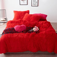 Load image into Gallery viewer, Fluffy Faux Mink &amp; Velvet Fleece Quilt Cover Set