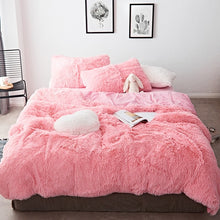 Load image into Gallery viewer, Fluffy Faux Mink &amp; Velvet Fleece Quilt Cover Set
