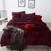 Load image into Gallery viewer, Fluffy Faux Mink &amp; Velvet Fleece Quilt Cover Set
