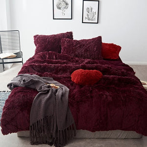Fluffy Faux Mink & Velvet Fleece Quilt Cover Set