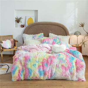Fluffy Faux Mink & Velvet Fleece Quilt Cover Set
