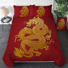 Load image into Gallery viewer, Customised Flying Dragon Quilt Cover Set