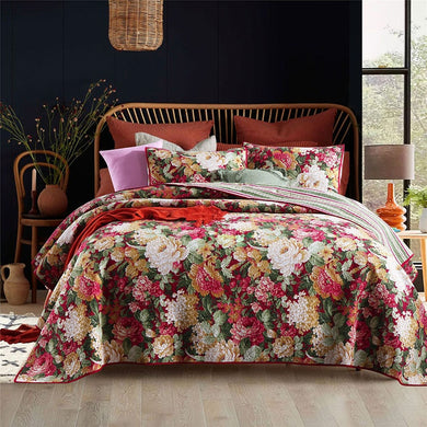 Cotton Bedspread Set 3pcs Flowers