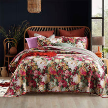 Load image into Gallery viewer, Cotton Bedspread Set 3pcs Flowers