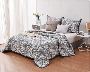 Jacquard Cotton Bedspread 3pcs Sand Washing