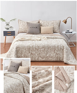 Jacquard Cotton Bedspread 3pcs Sand Washing