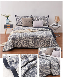 Jacquard Cotton Bedspread 3pcs Sand Washing