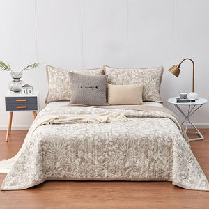 Jacquard Cotton Bedspread 3pcs Sand Washing