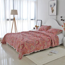 Load image into Gallery viewer, Bedspread Set 3pcs Red paisley