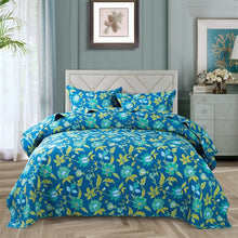 Load image into Gallery viewer, Cotton Bedspread Set 3pcs Sarah in Blue