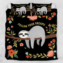 Load image into Gallery viewer, Customised Sloth Quilt Cover Set