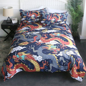 Customised Flying Dragon Quilt Cover Set