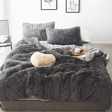 Load image into Gallery viewer, Fluffy Faux Mink &amp; Velvet Fleece Quilt Cover Set
