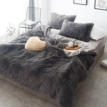 Load image into Gallery viewer, Fluffy Faux Mink &amp; Velvet Fleece Quilt Cover Set