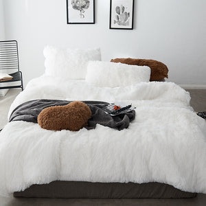 Fluffy Faux Mink & Velvet Fleece Quilt Cover Set
