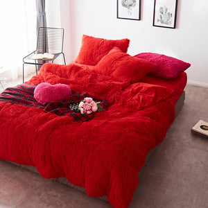 Fluffy Faux Mink & Velvet Fleece Quilt Cover Set