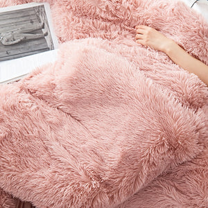 Fluffy Faux Mink & Velvet Fleece Quilt Cover Set