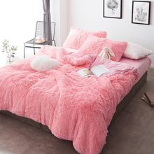 Load image into Gallery viewer, Fluffy Faux Mink &amp; Velvet Fleece Quilt Cover Set