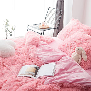 Fluffy Faux Mink & Velvet Fleece Quilt Cover Set