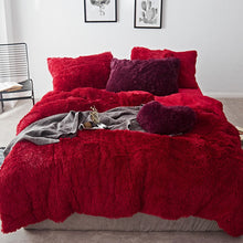 Load image into Gallery viewer, Fluffy Faux Mink &amp; Velvet Fleece Quilt Cover Set